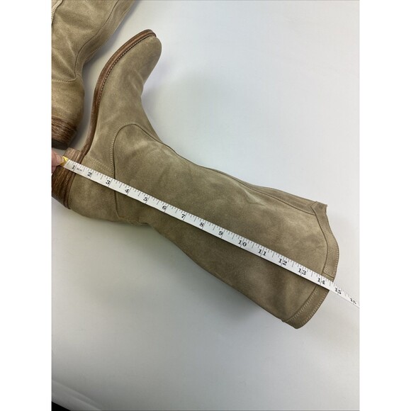 N.D.C. Made by Hand Rodeo High Suede Boots Pull On Western Taupe Womens 38.5 7.5 - Picture 9 of 15